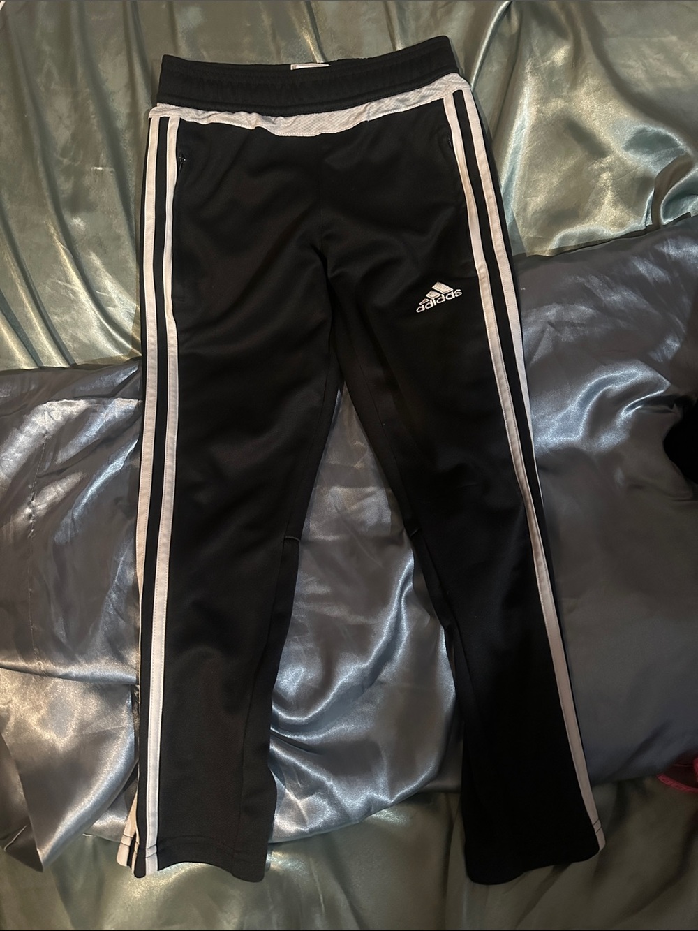 adidas Black Joggers with White Side Stripes